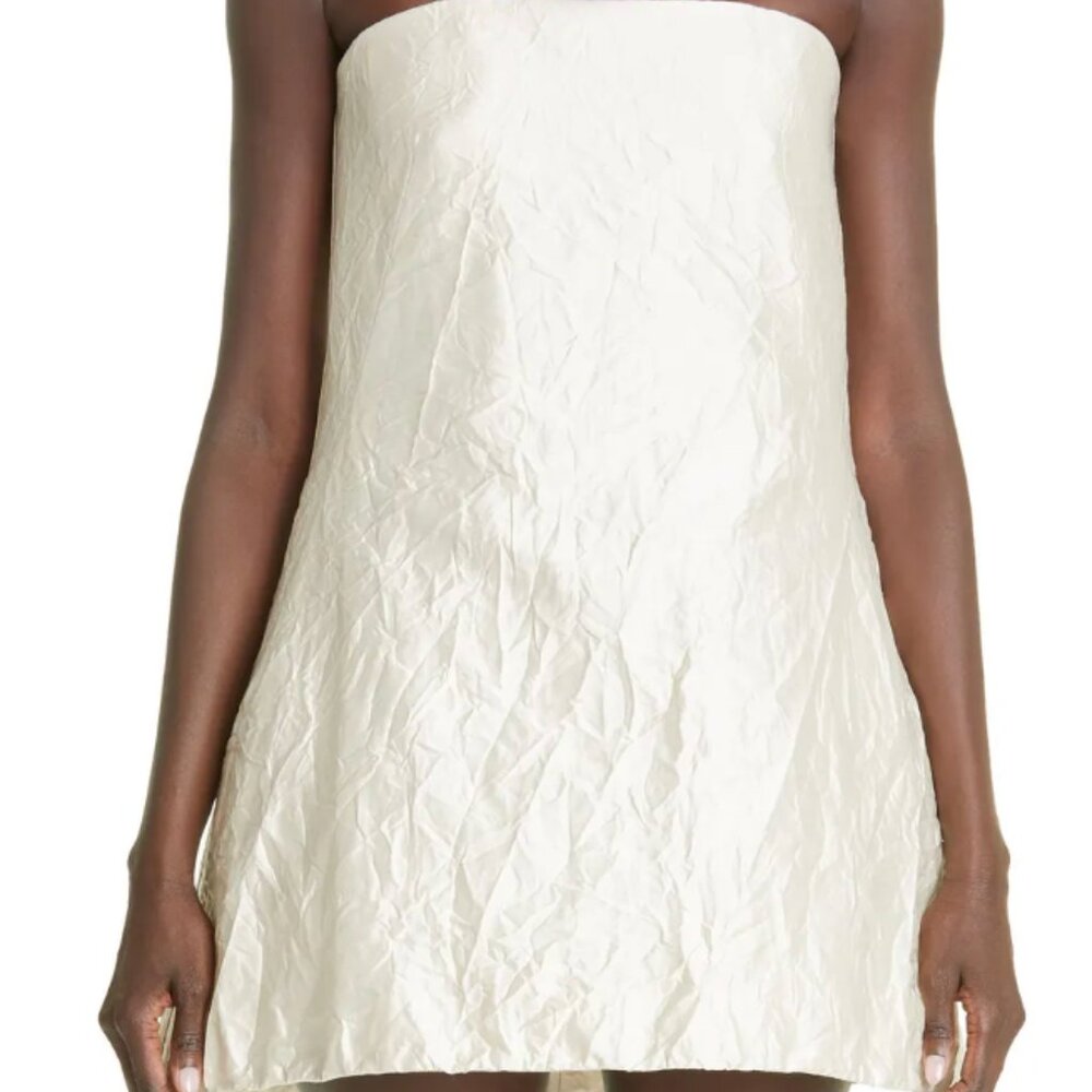 Brandon Maxwell The Aria Crinkle Mini Dress 0